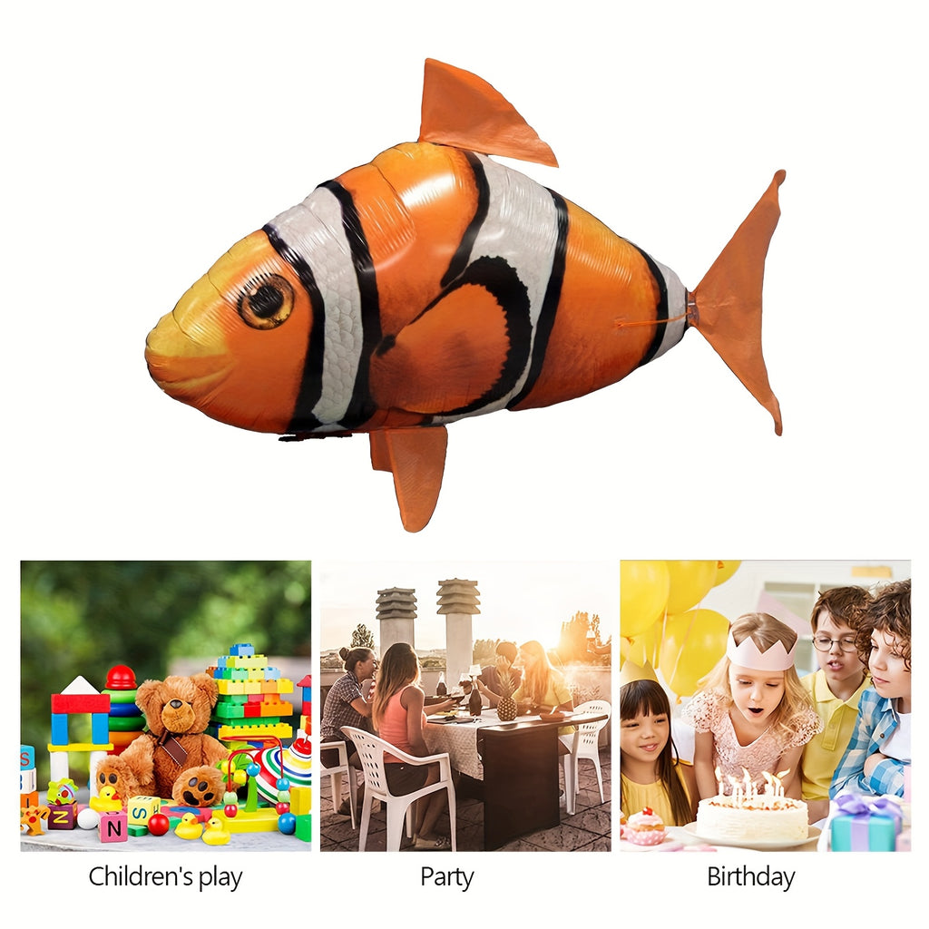 Remote Control Clownfish Balloon, Bright Orange Inflatable Model ZJXCY0818 for Indoor Birthday Parties, Ocean-Themed Events and Supervised Ages 8+ Play