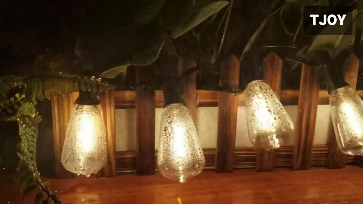 LED Outdoor String Lights, Edison-Style Decorative Bulbs with 2700K Warm Light Labels in 50ft, 100ft or 120ft Options for Patio, Porch and Cafe Displays