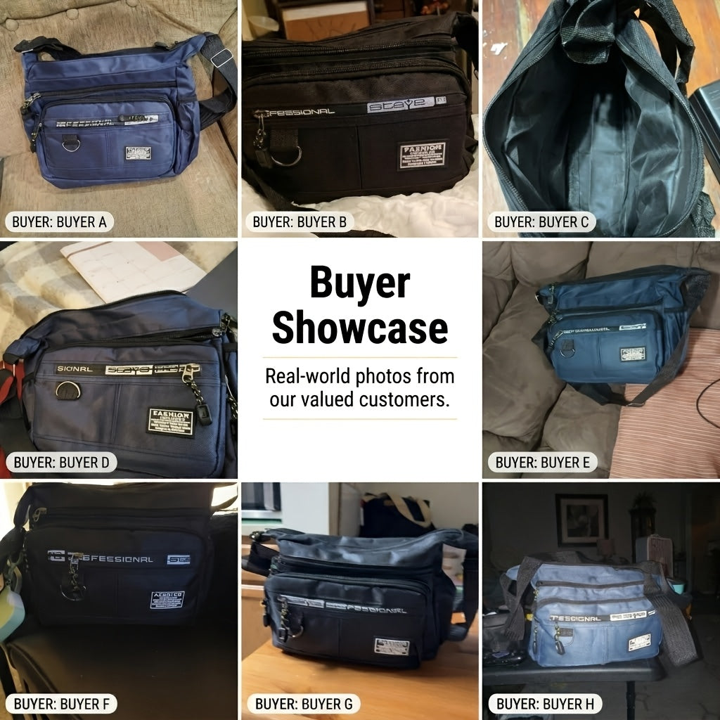 Men's Commute Backpack in Blue or Black with Polyester Lining, Adjustable Strap and Zipper Closure, Casual Everyday Carry Bag for Work and Routine Outings