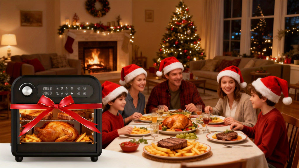 Air Fryer Toaster Oven Combo, Extra Large Capacity Convection Oven with 360° Hot Air Circulation, LED Digital Display and Precise Temperature Control, Stainless Steel, 16QT