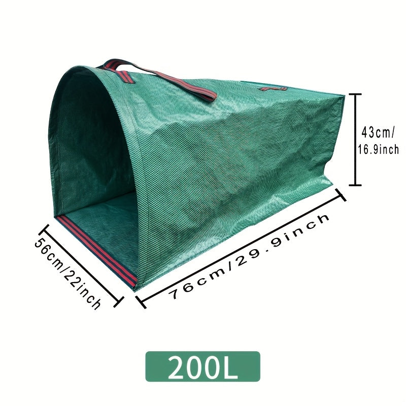 Reusable Yard Waste Bag with Listed 53-Gallon Capacity and Water Spray Gun, PP Woven Garden Leaf Collection Bag with Handles and Flexible Opening Hoop
