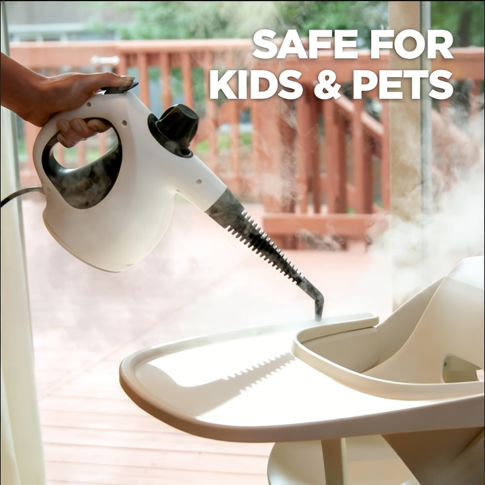 High Pressure Steam Cleaner HK004 in White, 1050W Handheld Cleaning Tool with 12 Accessories for Compatible Kitchen Surfaces, Bathroom Tile and Windows