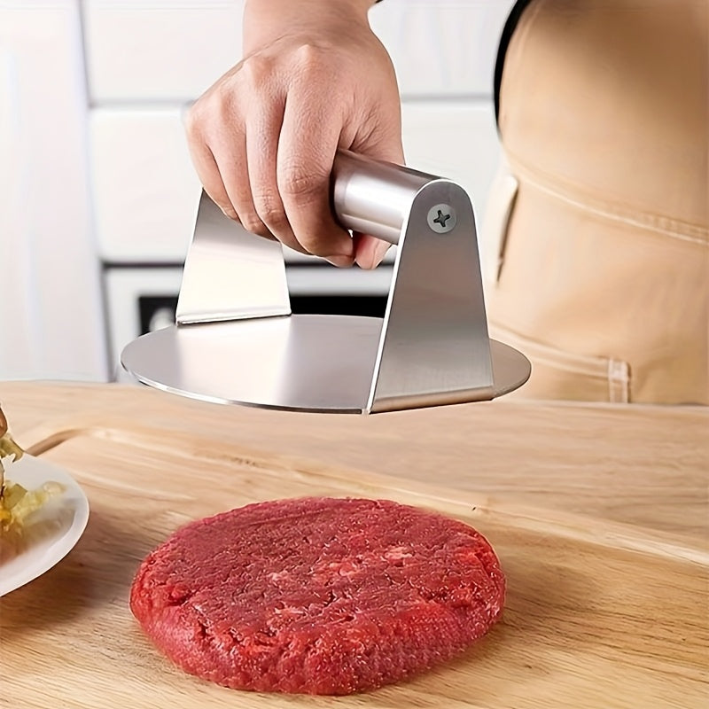 Stainless Steel Burger Press, Single Manual Patty Press with Listed Heat-Resistant Handle for Hamburger Shaping, Griddle Cooking and Home Kitchen Use