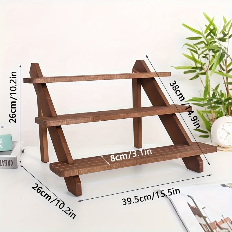 Wooden Display Stand with Vintage Styling, Three, Four or Five Tier Options for Jewelry, Packaged Desserts and Decorative Home or Retail Arrangements