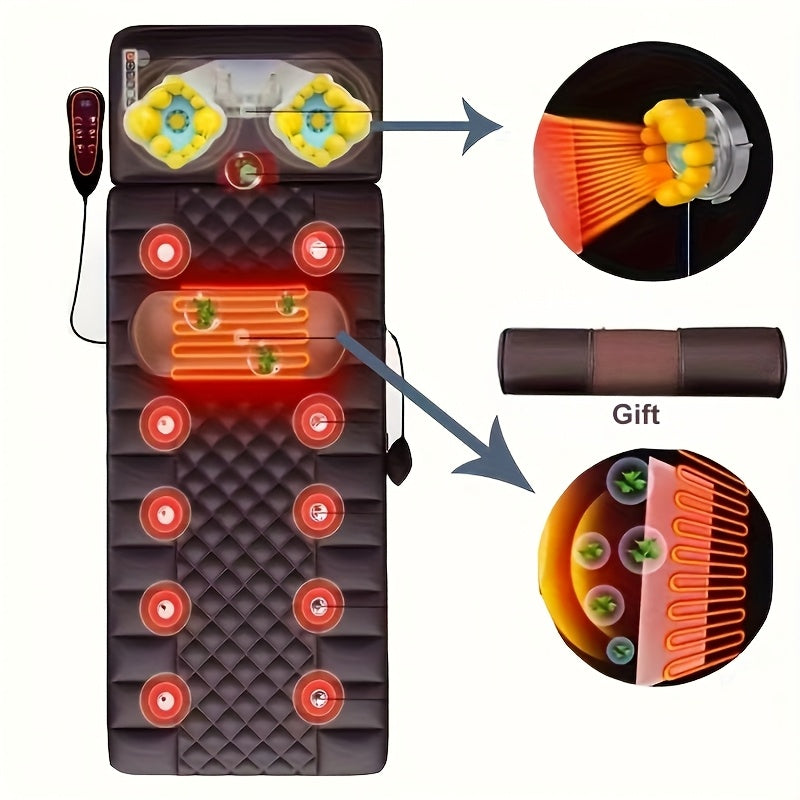 1 Set of Large Brown Full Body Heating Massagers, 2 Styles of PU Material, with Neck And Foot Devices And Massage Headrest, Lumbar Pillow, Timer Vibration Massager, Comfortable And Wear-Resistant, Non-Slip Bottom, Suitable for Home