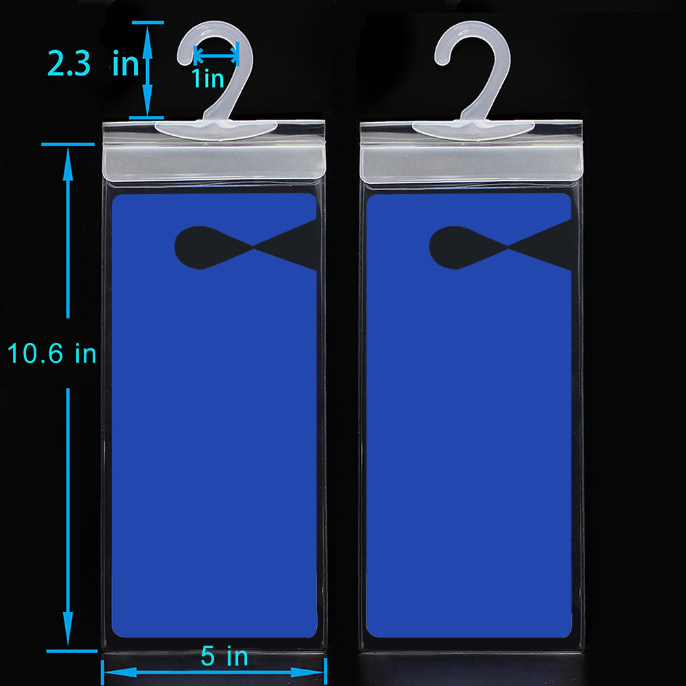 Handicap Placard Holder 2 Pack, Clear Parking Permit Protector with Large Rearview Mirror Hook, Flexible Plastic Sleeve for Car Passes and Tags