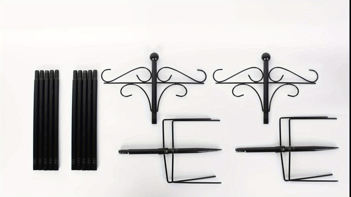 Adjustable Garden Shepherd Hooks RX-MYGF16 with Listed Five-Prong Bases, Two- or Four-Pack Labels for Hanging Bird Feeders, Plant Baskets and Decorative Lanterns
