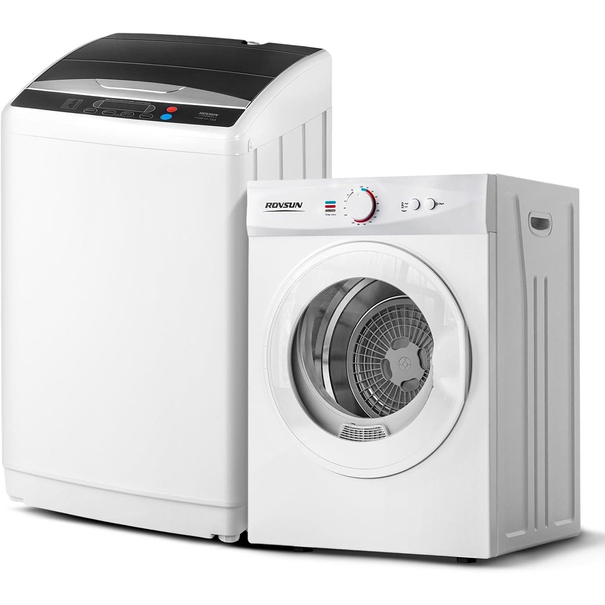 Washer and Dryer Combo, Compact Wash & Dry Laundry Set, Stainless Steel Tub, Smart Control, Low Noise, Wall-Mountable, for Apartment, Dorm, RV & Small Space