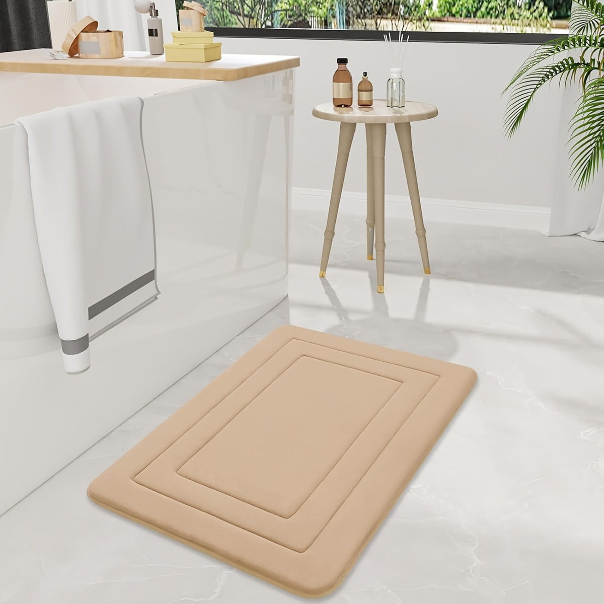Cushioned Memory Foam Bath Mat with Four Size Options and Seven Color Labels, Single Indoor Floor Rug for Bathroom, Kitchen Sink, Laundry and Bedroom Spaces