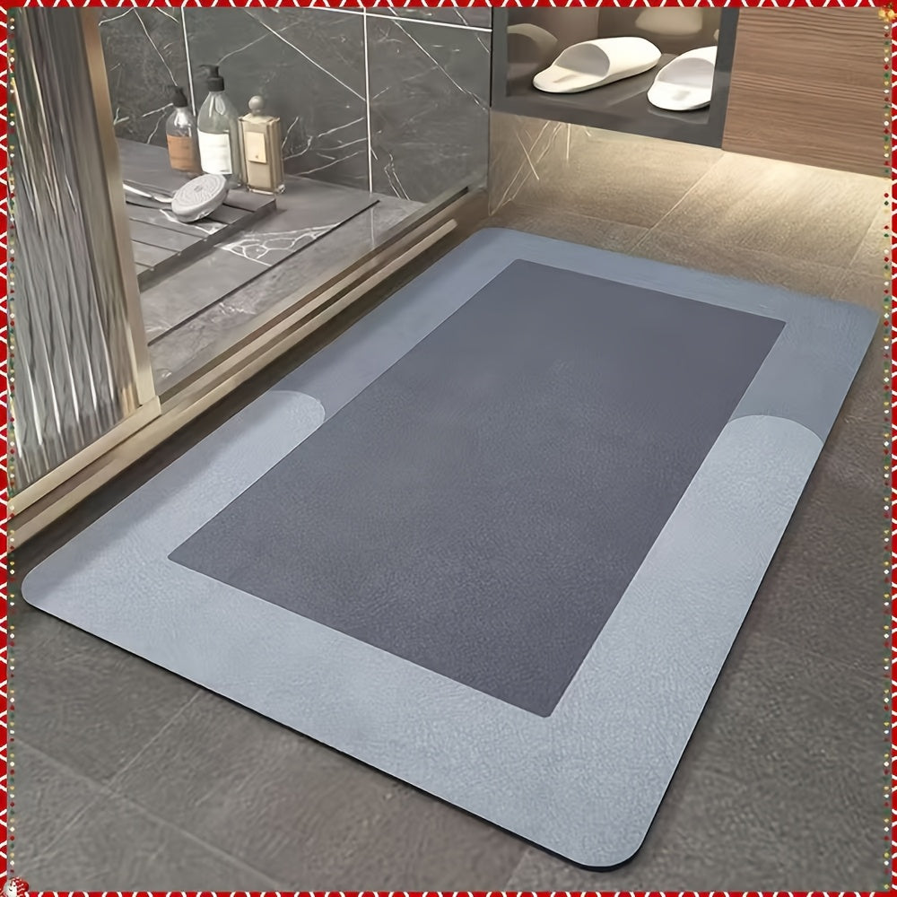 Diatomite Bathroom Floor Mat, Soft Water-Absorbing Bath Mat in Pink or Green with Big Size Options for Shower-Side, Laundry Room and Kitchen Use