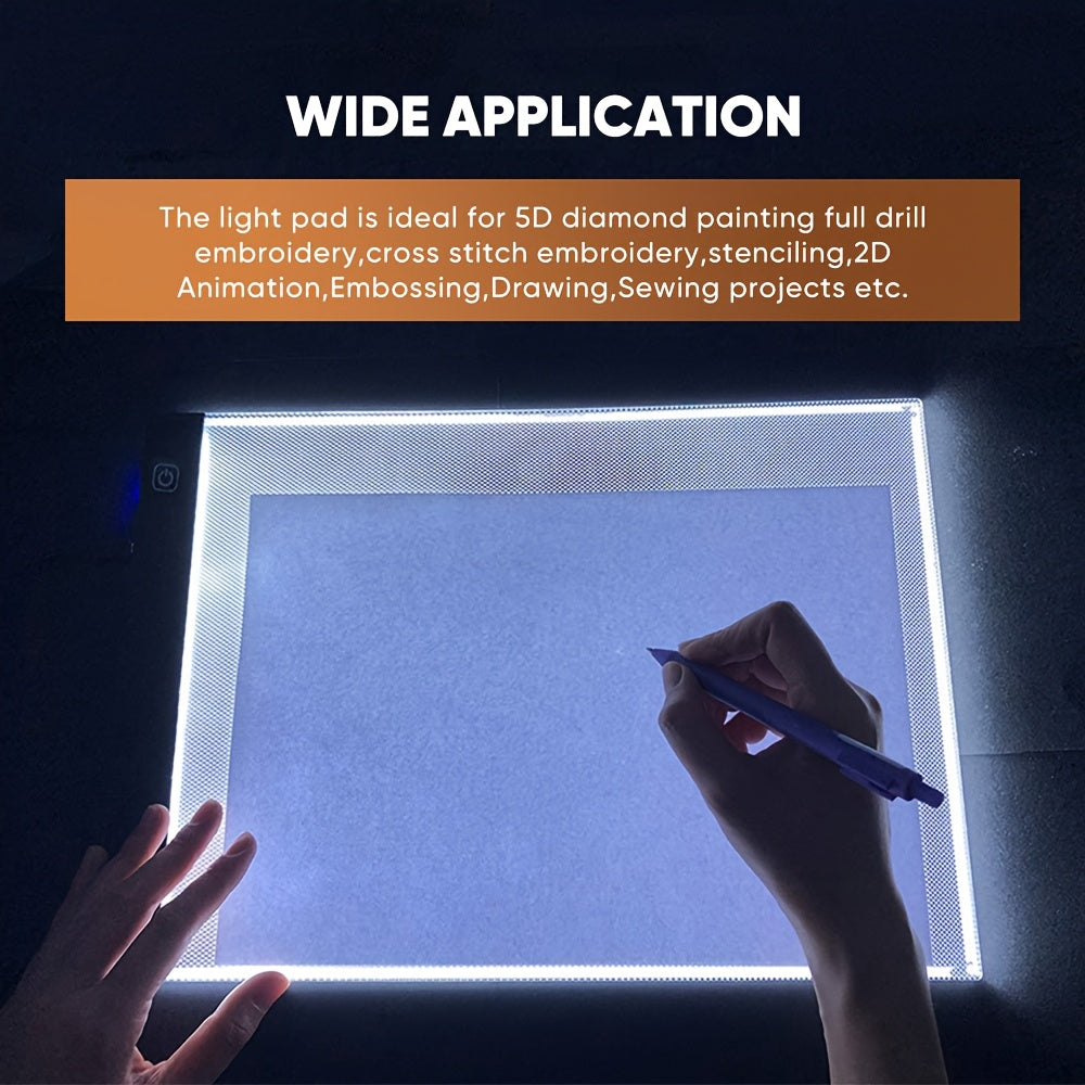 Saker LED Tracing Light Pad, Stepless Dimmable Copy Board in A2, A3, A4 or A5 Sizes with Power Cord for Drawing, Calligraphy and Diamond Painting