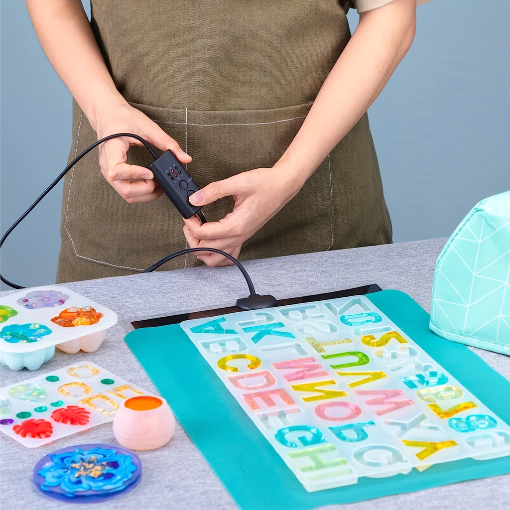 Resin Heating Mat with Timer and Auto-Off, Lightweight Silicone Craft Pad in a 3-Piece Set Option for Compatible Epoxy Resin and Mold Projects