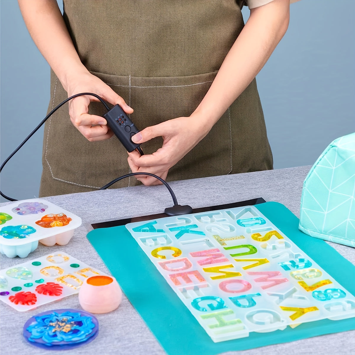 Resin Heating Mat with Timer and Auto-Off, Lightweight Silicone Craft Pad in a 3-Piece Set Option for Compatible Epoxy Resin and Mold Projects