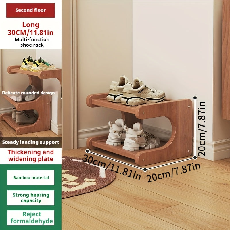 Bamboo Shoe Rack with 2, 4, 5, 6, 7 or 8 Layer Model Options, Multilayer Footwear Organizer for Narrow-Space Entryway, Bedroom and Household Storage
