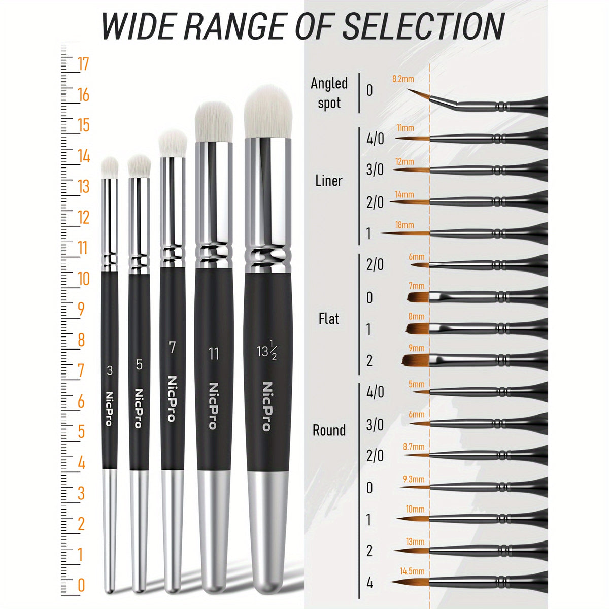Miniature Paint Brush Set by Nicpro, 21-Piece Detail Painting and Drybrush Kit with Container for Acrylic, Watercolor, Models and Paint by Number