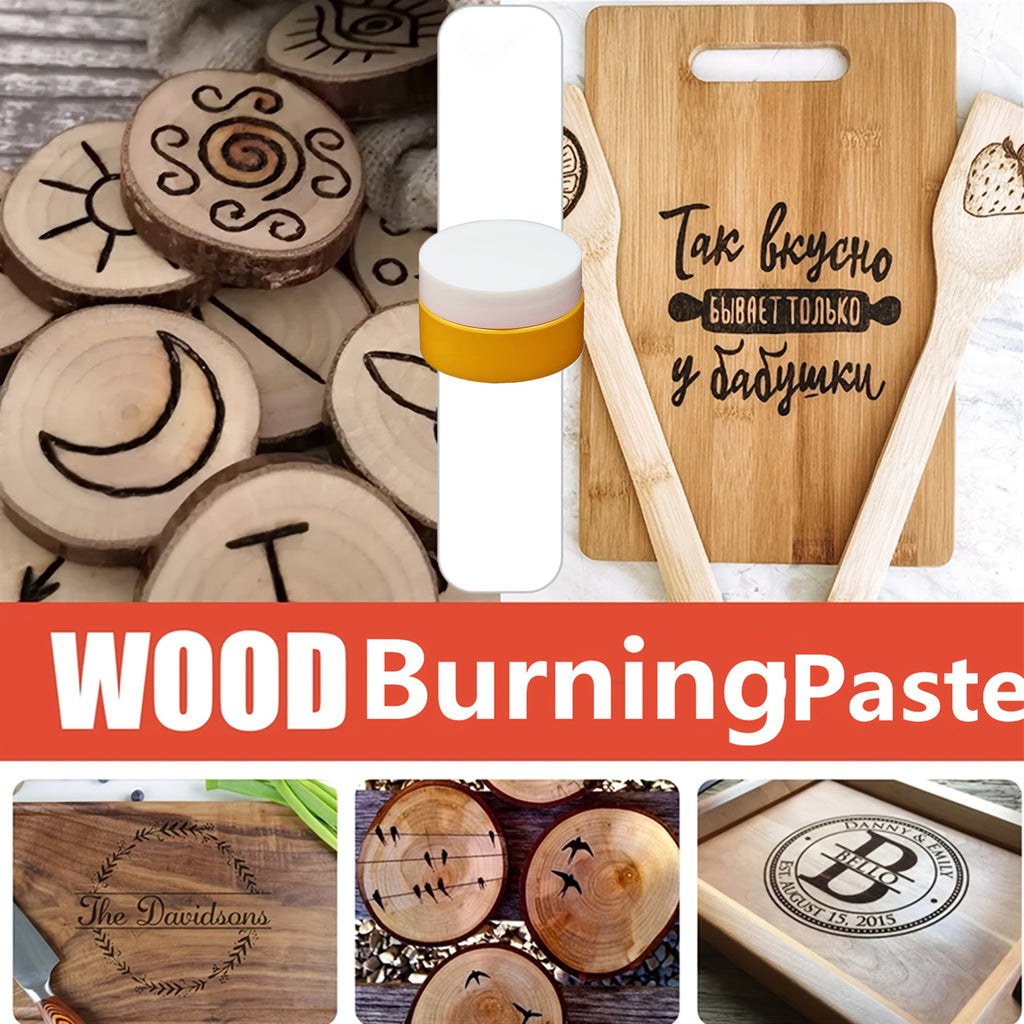Wood Burning Paste Kit with Heat-Activated Craft Gel, Six-Jar or Gel and Pen Bundle Options for Compatible Wood Stencil Designs, Decorative Signs and Handmade Gifts