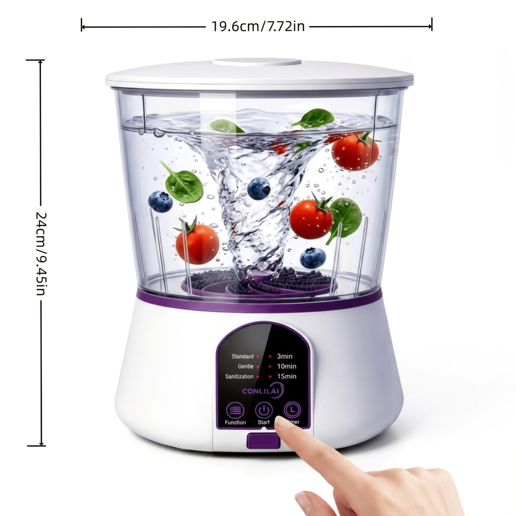 Fruit and Vegetable Cleaning Machine with Three Listed Function Modes, Single or Dual Battery Options for Household Produce Preparation Routines