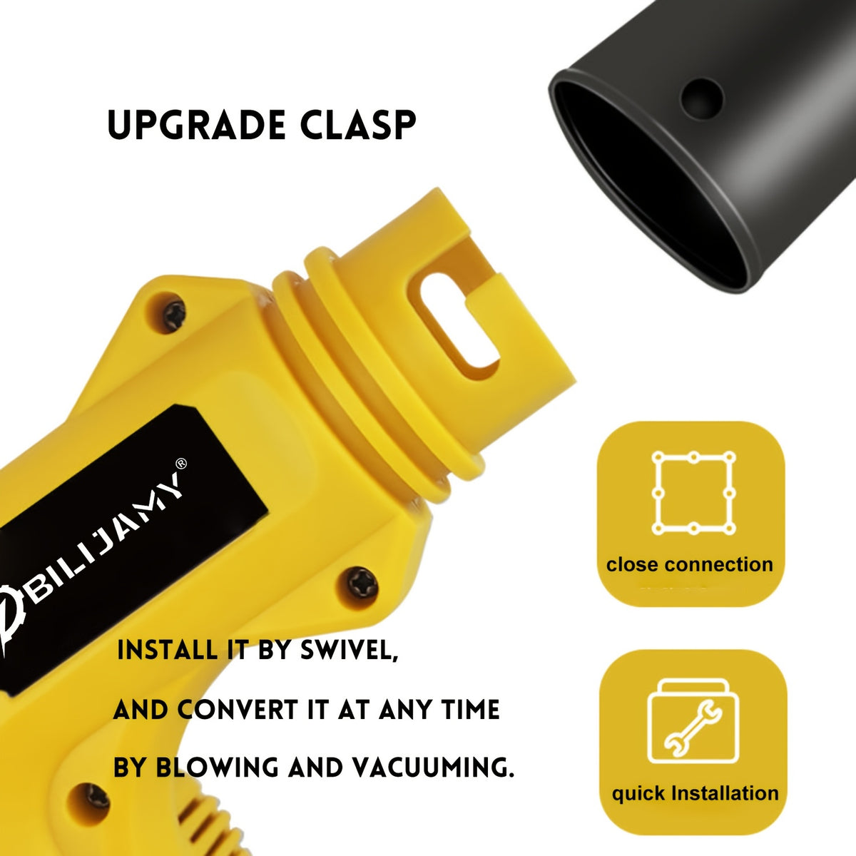 Portable Battery Leaf Blower, Yellow or Black Cordless Handheld Yard Tool with One- or Two-Battery Configurations and Selected Seven-Piece Sets for Leaf Cleanup