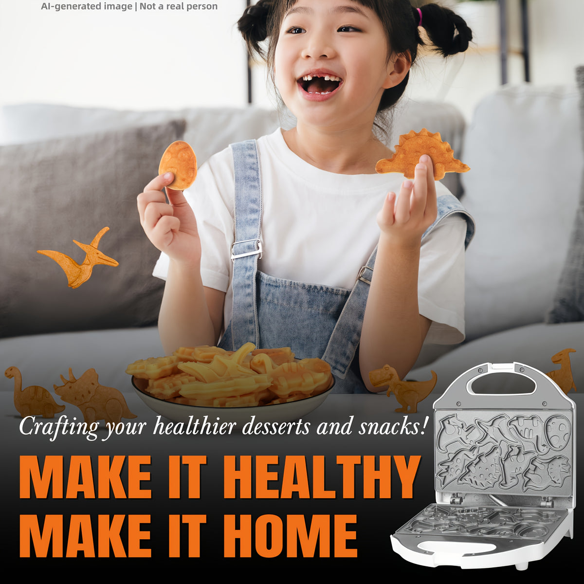 Novelty Shape Waffle and Pancake Maker with Listed Nonstick Plate and Thermostat, White, Car Waffle White or Eight Monster Design Options for Breakfast Routines
