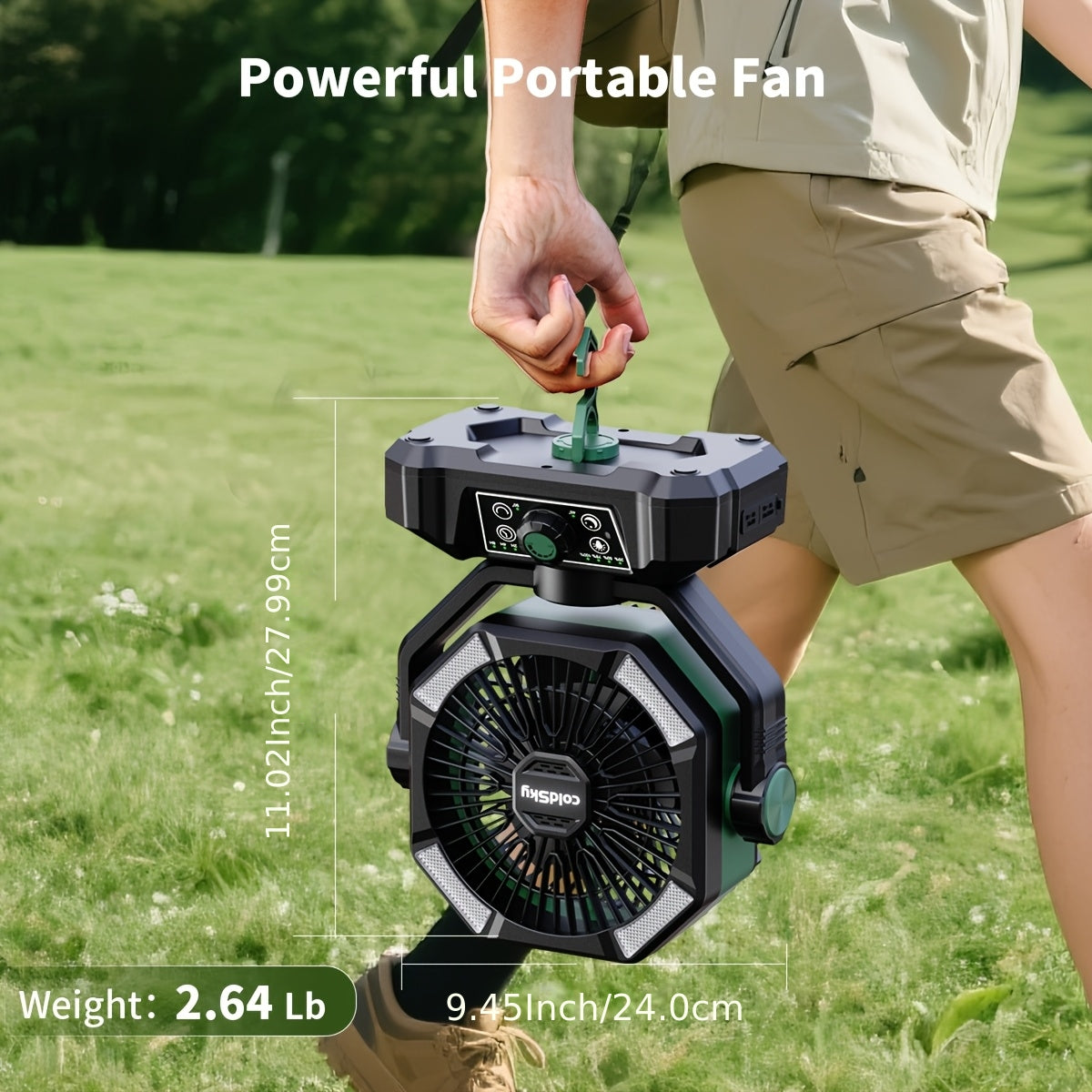 Dual Motor Camping Fan with 4 LED Lanterns, 20000mAh Rechargeable Battery Fan, 8-Speed Desk Fan with Remote, Portable Outdoor Fan with Hook for Tent, Power Outage, Construction Site