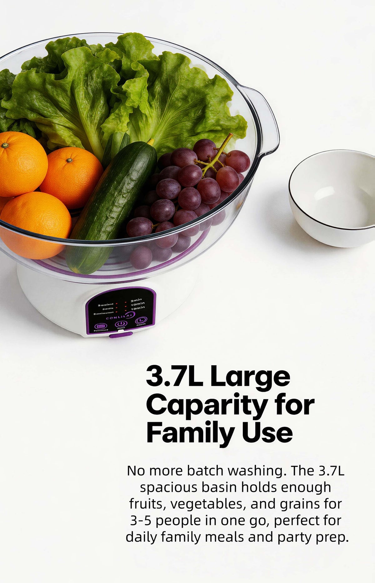 USB Rechargeable Fruit Vegetable Cleaner, Oversized Portable Food Purifier with Multi-Battery Design for Long Endurance, High-Efficient Produce Washer for Home, Picnic and Travel, Stylish Kitchen Gadget, Gift for Mom