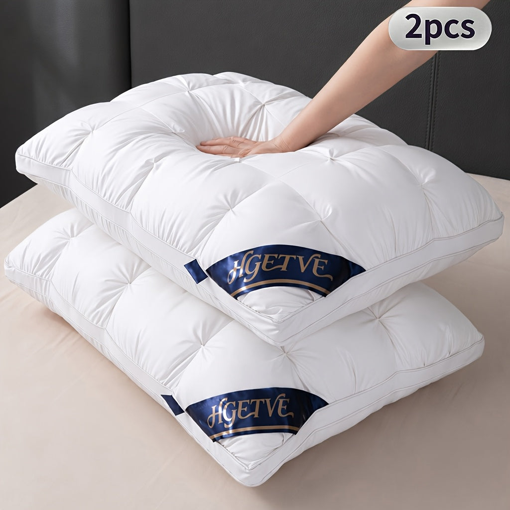 Hotel-Style Bed Pillows 2-Pack, Soft and Breathable Sleeping Pillows in Queen or King Size Labels with Seven Color Options for Bedroom and Guest Room Bedding