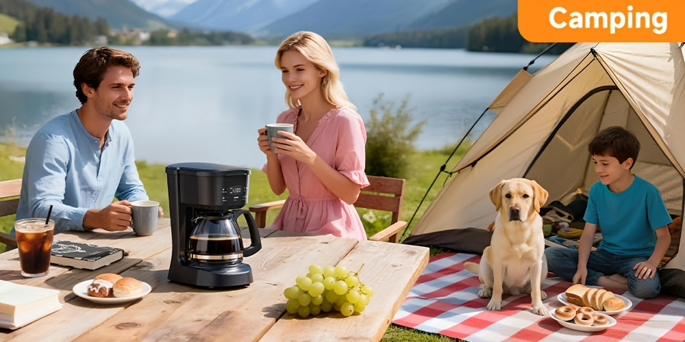 5-Cup Programmable Coffee Maker in White, Digital Drip Brewer with Auto Brew, Brew Pause, Washable Basket Filter and Keep-Hot Plate for Home Kitchens