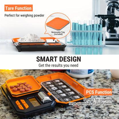 Digital Pocket Scale Accuweight IC257BB with 6 Units, Backlit LCD, Tare and Counting Functions, 50g Calibration Weight for Coffee, Jewelry and Small Items