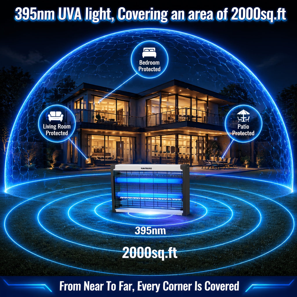 USB-C Powered Bug Zapper, Corded Electric Insect Trap with 4500V Grid, Protective Guard and Hanging Chain for Home, Garage and Sheltered Patio Placement