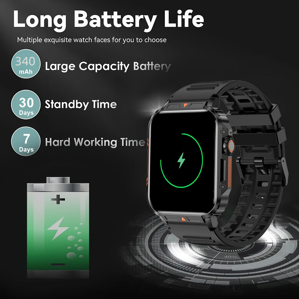 Calling Smartwatch for Men by SENBONO, 1.95-Inch Color Display, 340mAh Battery, 100+ Sports Modes and Changeable Watch Faces with FitCloudPro App Connection