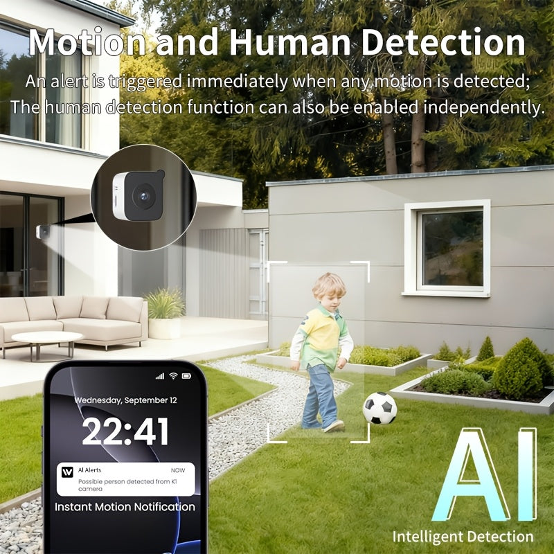 Indoor Window Security Camera with Listed 6MP Imaging, 2.4GHz and 5GHz WiFi, Full-Color Night Vision and Motion or Human Detection, One- or Two-Piece Options