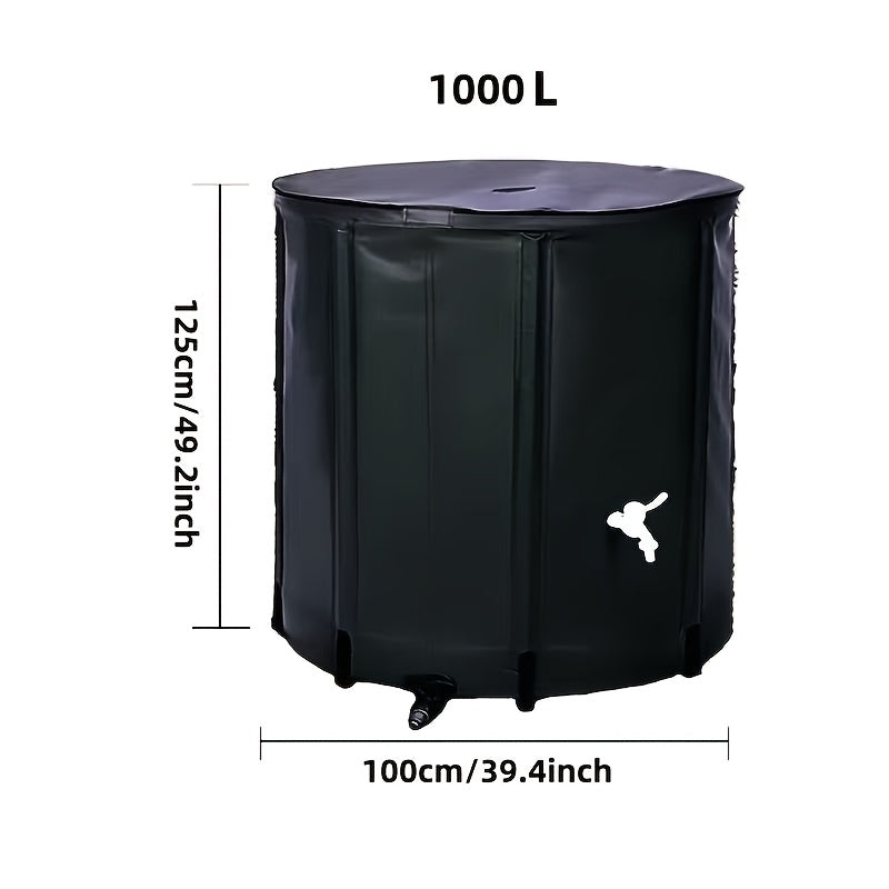 Rain Barrel Water Collection Tank with Multiple Listed Capacities, Plastic Garden Water Storage Container in Black or Green for Backyard Watering and Lawn Care