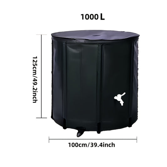 Rain Barrel Water Collection Tank with Multiple Listed Capacities, Plastic Garden Water Storage Container in Black or Green for Backyard Watering and Lawn Care