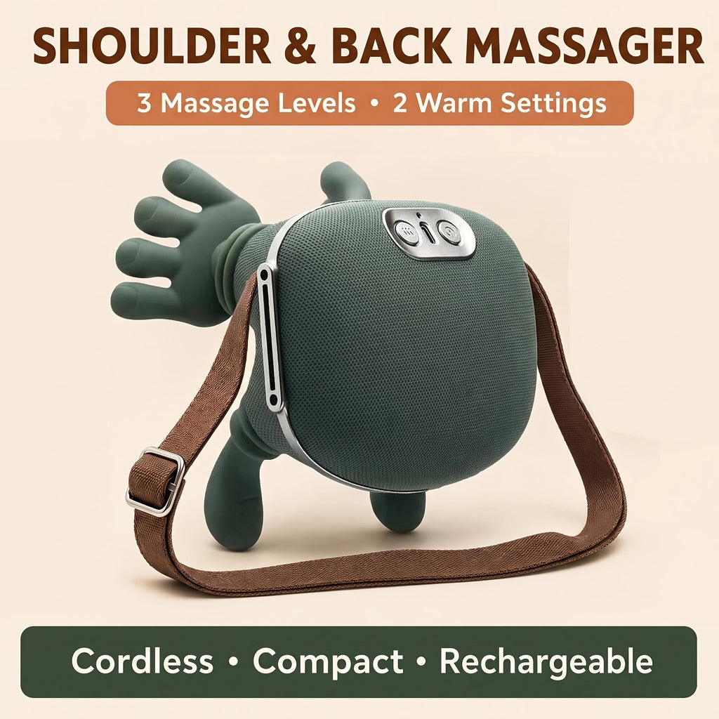 Dual Roller Hand Massager with Heat and Air Compression, Three Listed Modes and Adjustable Intensity, Rechargeable Portable Device in Massager+board Option