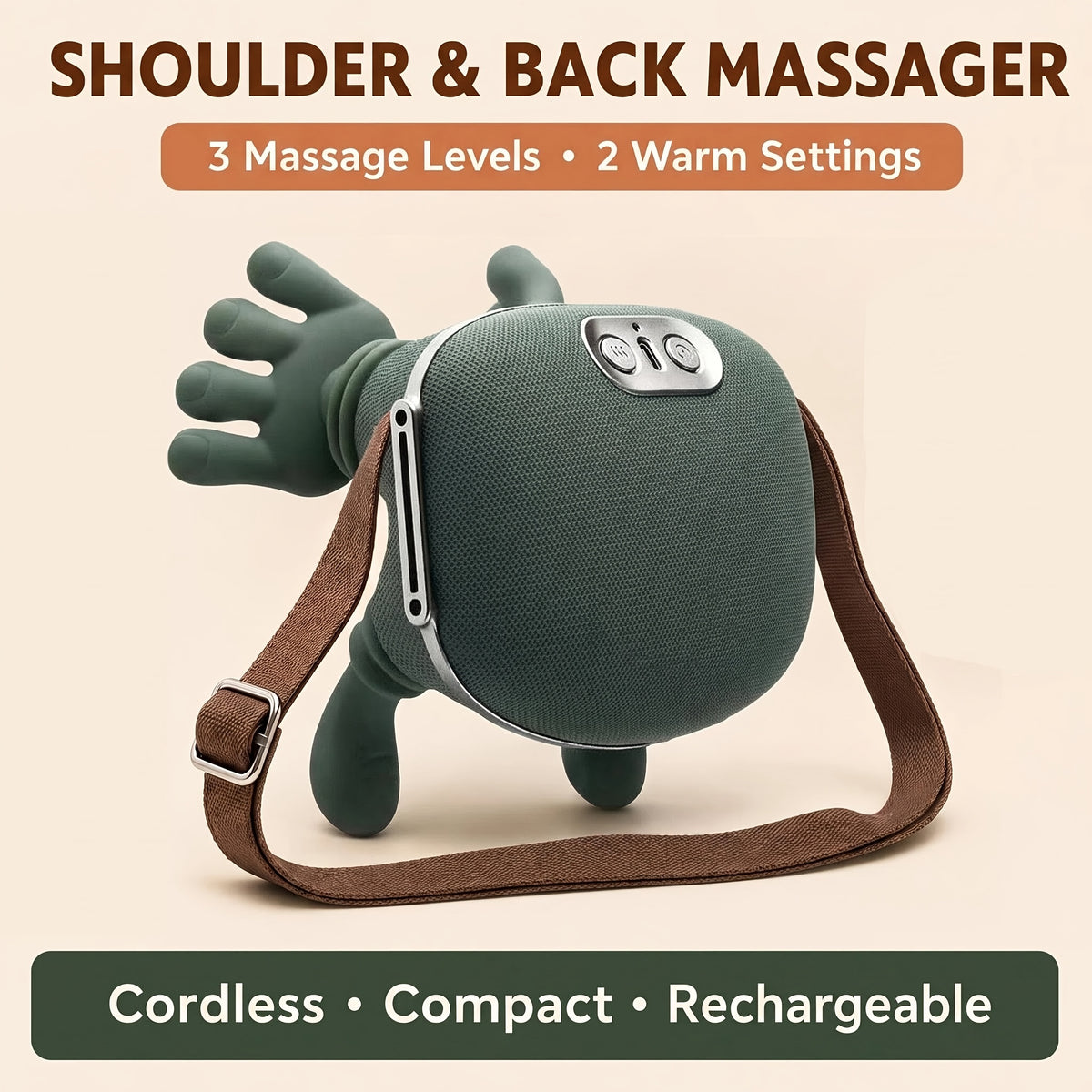 Dual Roller Hand Massager with Heat and Air Compression, Three Listed Modes and Adjustable Intensity, Rechargeable Portable Device in Massager+board Option