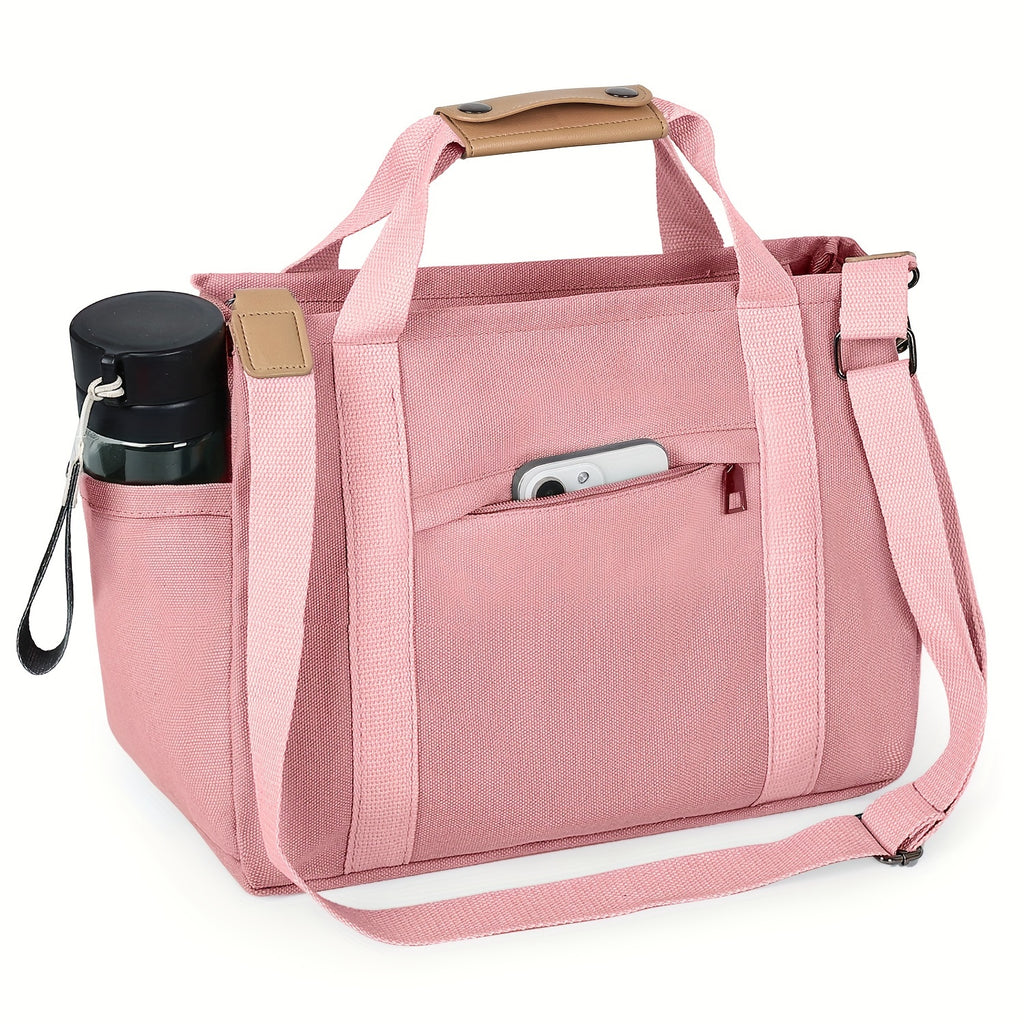 Women's Tote Bag with Three Inner Compartments and Front Zipper Pocket, Small or Large Shoulder and Crossbody Handbag Options for Work, Travel and Daily Carry