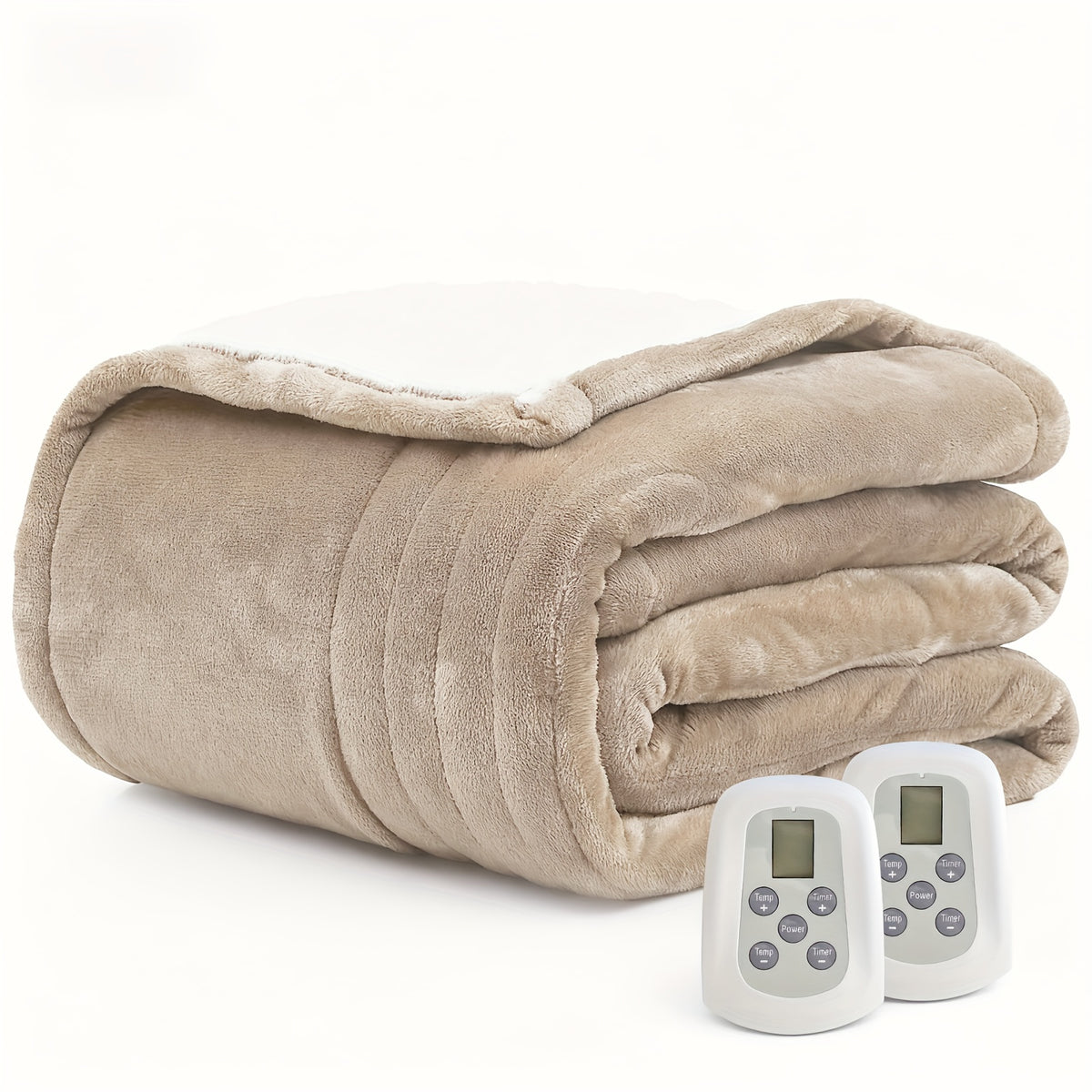 Flannel Heated Blanket with Listed 10 Heat Levels and 10-Hour Auto-Off, Electric Blanket in Four Sizes and Colors for Cozy Indoor Bedroom Comfort