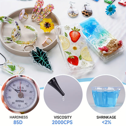 UV Resin 200g by LET'S RESIN, Transparent Hard-Type Light-Curing Craft Resin for Jewelry Making, Small Molds, Pendants, Earrings and Decorative Coatings
