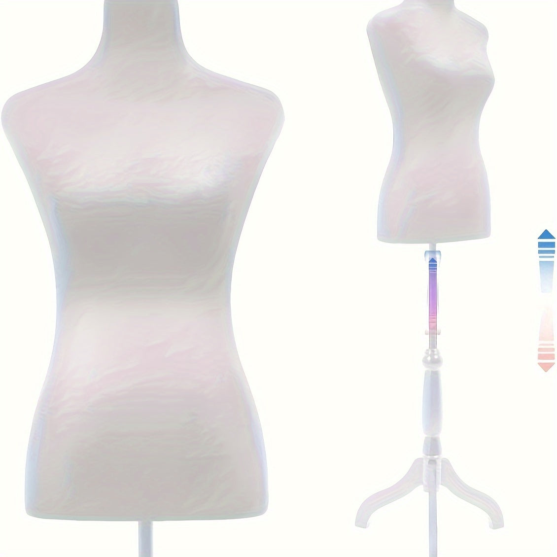 Dress Form Mannequin Torso, Female Clothing Display with Tripod Stand, Listed 50–63 Inch Height Adjustment and Four Colors for Outfit Photography