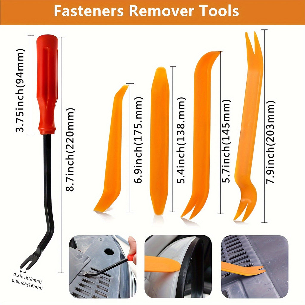 Bumper Retainer Clips and Plastic Push Rivet Fasteners for Compatible Car Applications, Seven Quantity Options with Removal Tool References