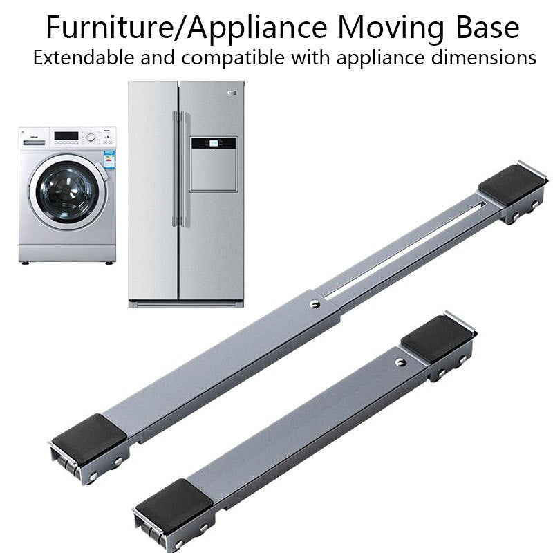 Adjustable Appliance Roller Base in Gray with Locking Casters and Expandable Stand, Two-Piece 24-Wheel or Four-Piece 48-Wheel Options for Home Moving