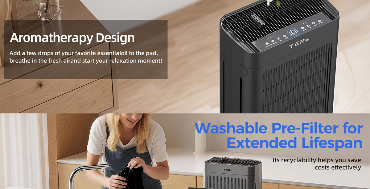 Air Purifier for Home Large Room Up to 2500 Sq Ft, H13 HEPA Air Cleaner with Washable Double-Sided Filters and PM2.5 Sensor, 22dB Quiet Air Purification for Bedroom, Pets, Dust, Smoke and Allergies