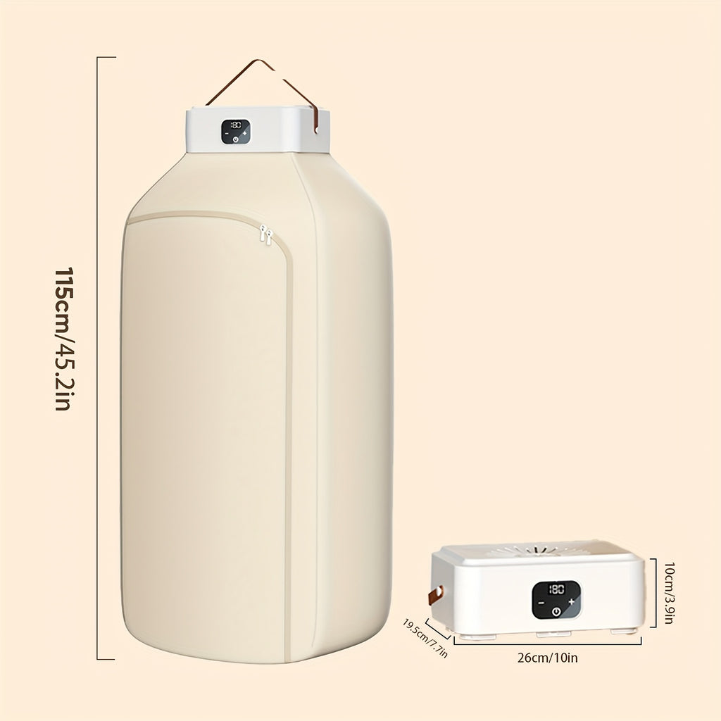 600W Portable Clothes Dryer with Two Warm-Air Modes and 1H, 2H or 8H Timer, Compact 110V Laundry Dryer with Beige1, Beige2 and UV Deluxe Model Options
