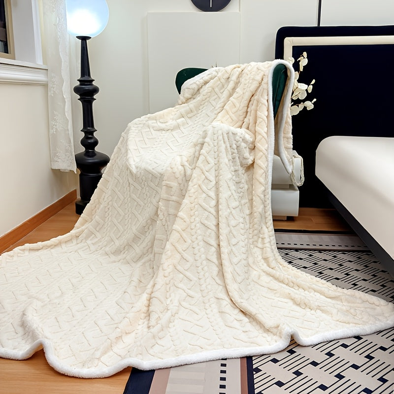 Soft Throw Blanket with Sanded Finish, Light Blue, Deep Gray or Beige and Four Size Options for Sofa Lounging, Office Naps and Student Dorm Room Layers