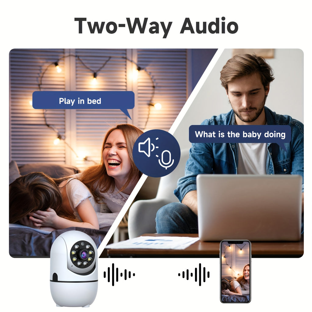 Indoor Security Camera 2 Pack, Baby & Pet Monitor with 355° Pan Tilt, Full-Color Night Vision, Motion Detection, 2-Way Talk, Dual WiFi 2.4G/5G, Cloud & SD Storage, Alexa Smart Home Cameras