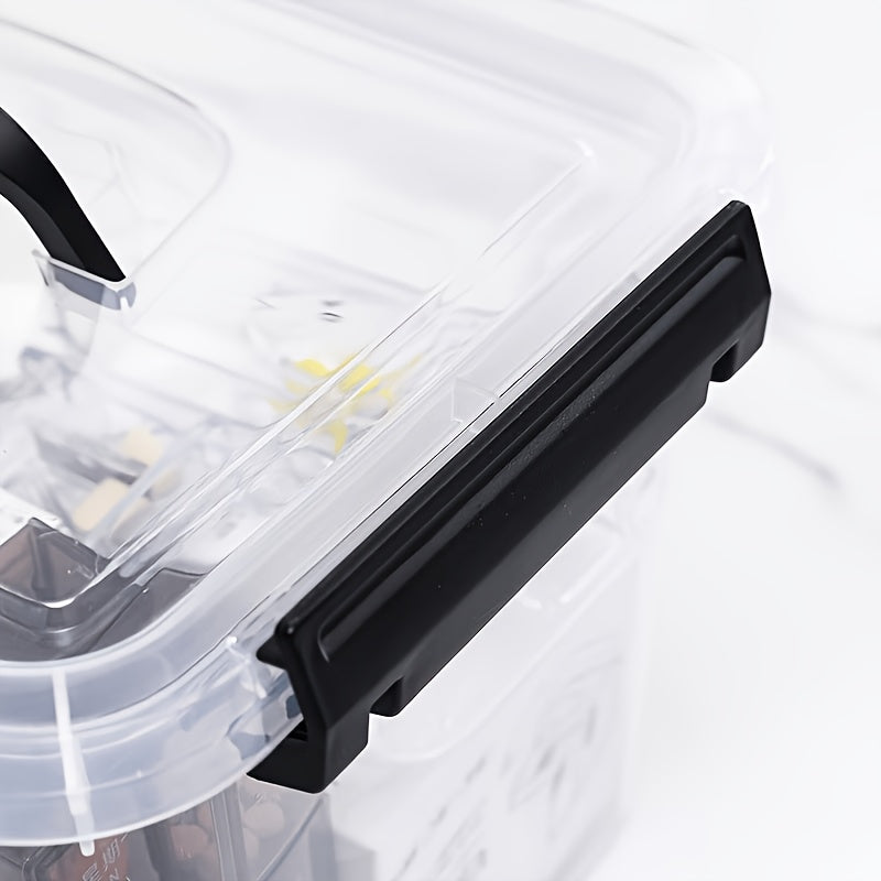 Clear Latching Storage Boxes with Lids, Six-Pack of Listed 6-Quart Stackable Plastic Containers for Bedroom Supplies, Living Room and Household Organization