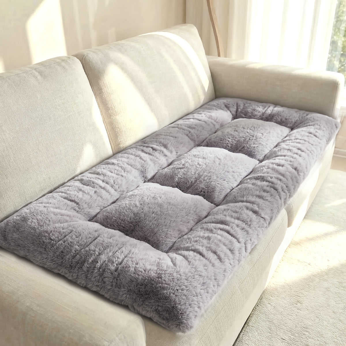 Floor Mattress in Grey with Foldable Tatami-Style Design, Twin, Queen or King Options and Listed Soft Fluffy Feel for Bedroom Lounging and Dorm Room Setups