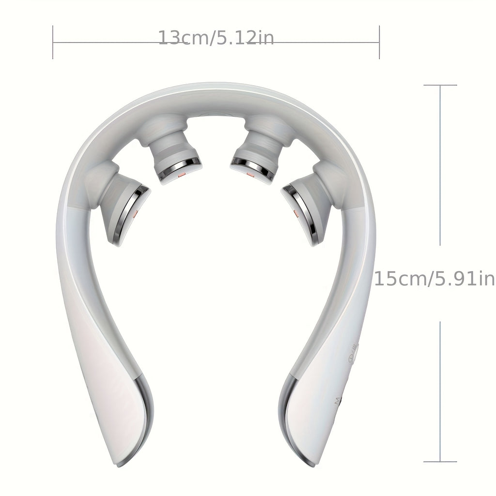 Heated Cordless Neck Massager SKG K5-3 Pro in White, Portable Personal Massage Device with Listed Vibration for Home, Office and Travel Relaxation Routines