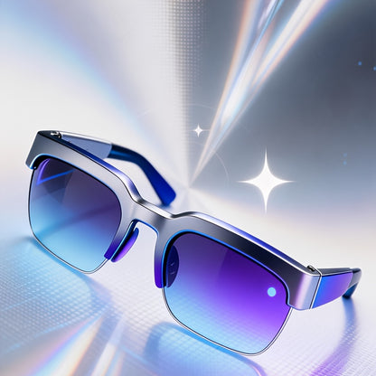 Hands-Free Translation Glasses with Listed AI Real-Time Language Translation, Audio System and Built-In Microphone for Travel Conversations and Office Use