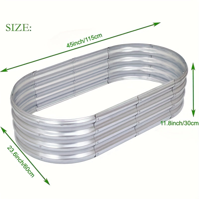 Raised Garden Bed Kit with Galvanized Metal Planter Wording, 2x2x1ft Single or 4x2x1ft One-, Two- and Four-Piece Options for Outdoor Backyard Planting Projects